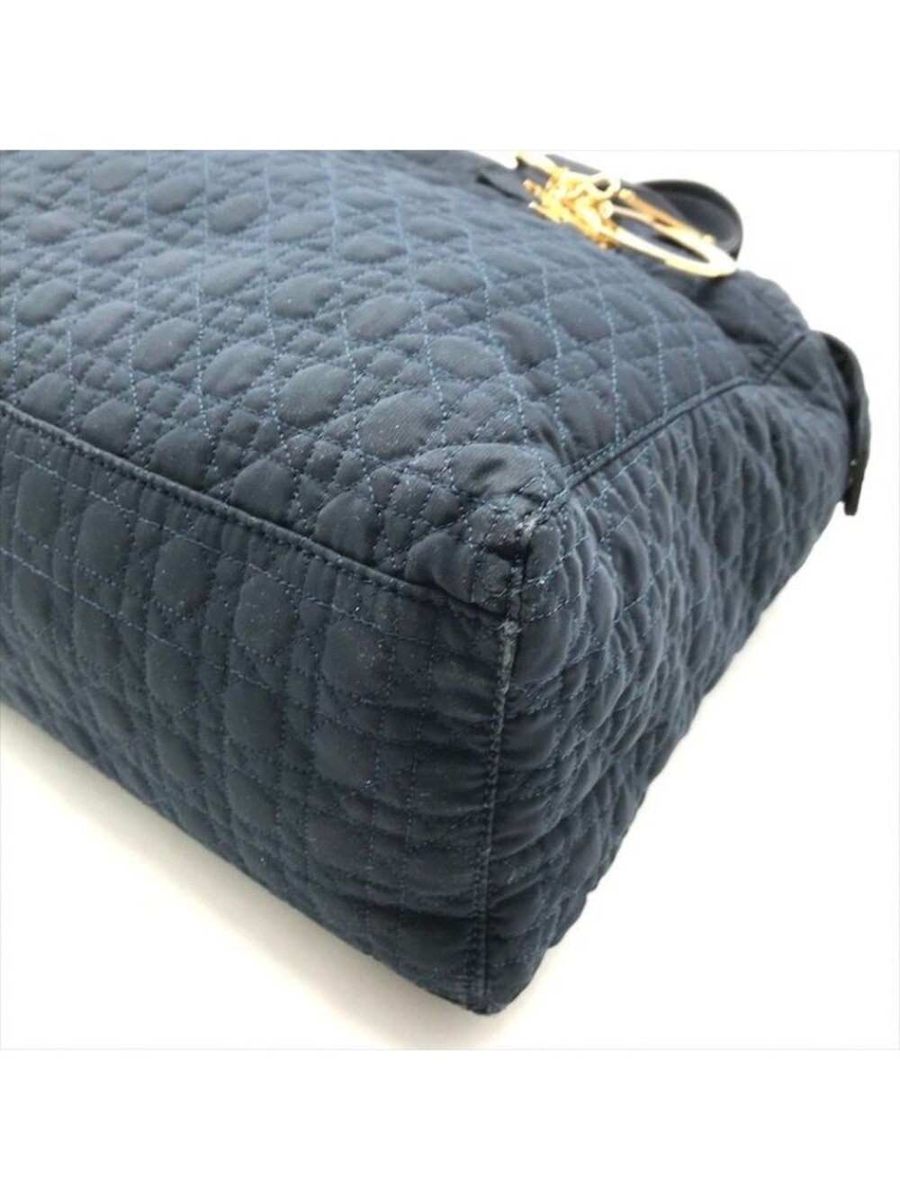 Dior Cannage Nylon Tote Boston Bag Navy - Picture 5 of 10